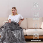 Tefici Electric Heated Blanket Throw, Super Cozy Soft 2-Layer Flannel 50" x 60" - Image 2