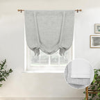 DriftAway Double Layer Linen Blackout Tie Up Curtains Thermal Insulated Fully by DriftAway