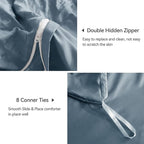 JELLYMONI Sierra Blue Duvet Cover Queen Size, Soft Breathable Seersucker Duvet - Image 5