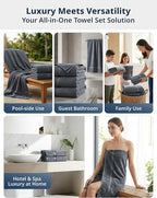 LANE LINEN 100% Cotton 4 Pack Bath Towels Set - Image 8