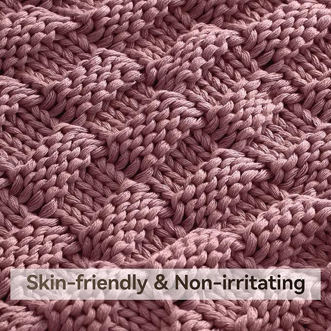 Knitted Weighted Blanket for Adult, No Beads Heavy Blanket 50” x 60'' 5lbs - Image 4