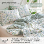 LEMIROE Floral Cotton Comforter Twin Size - Image 3