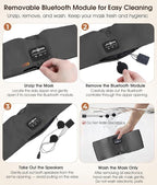 MUSICOZY 3D Silk Bluetooth Sleep Mask Headphones, Mulberry Silk Eye Mask - Image 6