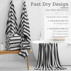 4 Piece Bath Towel Black Oversized Bath Sheet 35"x70" Bathroom Towel Extra - Image 4