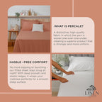 Linen Home 100% Cotton Percale Weave King Fitted Sheet Only - Image 4
