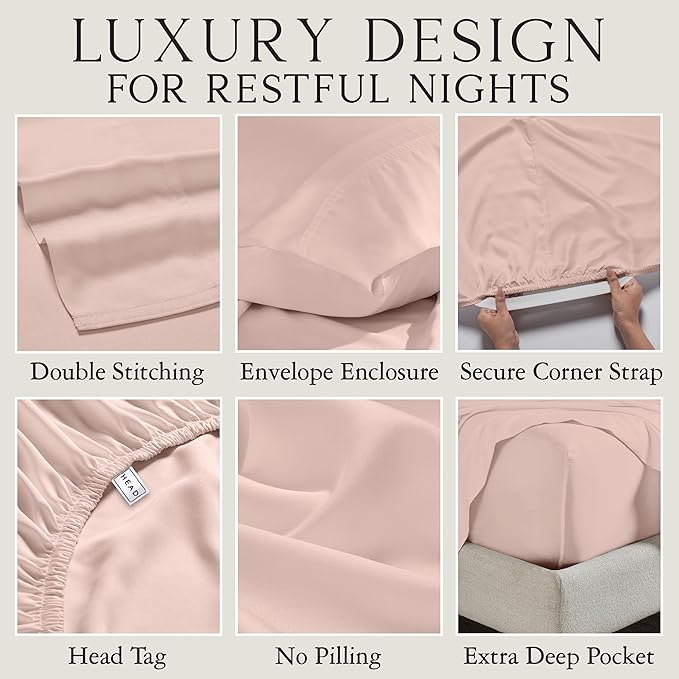 Karissa Mae Cooling Bamboo Viscose Queen Size Pillowcase Set | 100% FSC - Image 3