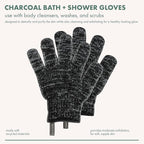 EcoTools Charcoal Bath + Shower Gloves, Exfoliating Gloves Remove Dead Skin & - Image 2