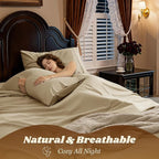LBRO2M 1000 Thread Count 100% Egyptian Cotton Sheets Set Full Size, 4 Piece - Image 5