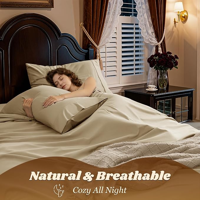 LBRO2M 1000 Thread Count 100% Egyptian Cotton Sheets Set Clifornia King - Image 5