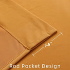 Joydeco Yellow Velvet Curtains 96 inch Length 2 Panels, Luxury Blackout Rod - Image 3
