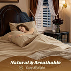 LBRO2M 1000 Thread Count 100% Egyptian Cotton Sheets Set Full Size, 4 Piece - Image 5
