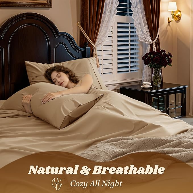 LBRO2M 100% Cotton Sheets Set Deep Pocket 19", 1000 Thread Count King Size 4 - Image 5