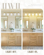 Bathroom Light Fixture, HWH 5-Light Bathroom Vanity Light Brushed Gold Vanity - Image 5