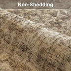 FMFUNCTEX 2x12 Runner Rug Brown Washable Vintage Neutral Distressed Non Slip - Image 8