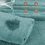 SEMAXE 4 Piece Blue Bath Towel Set - Image 5