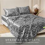 MR&HM Satin Sheets with Elastic Corner Straps, Full Size Sheets Set - Image 8