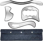4 in 1 Stainless Steel Muscle Scraper Tools Set, Gua Sha Massage Scraper by GYXCOELEIASTMTOOL