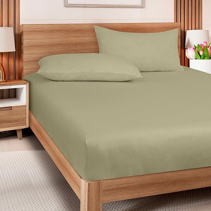 ROYALE LINENS 300 Thread Count 100% Long Staple Combed Cotton Fitted Sheet - Image 5