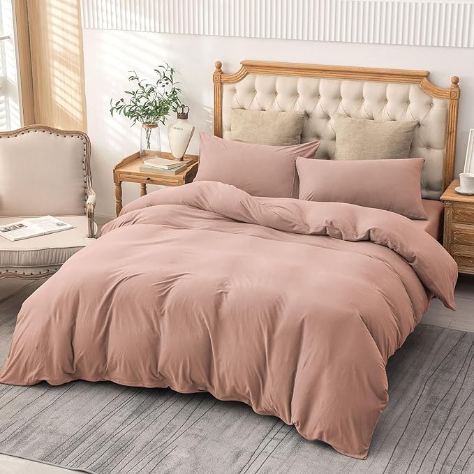 PURE ERA Jersey Knit Duvet Cover Set 100% T-Shirt Cotton Super Soft Comfy 2pc - Image 9