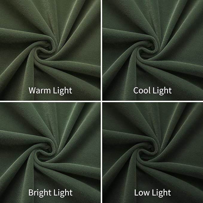 Joydeco Olive Green Velvet Curtains 72 inch Length 2 Panels, Luxury Blackout - Image 7
