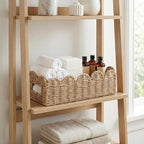 Scalloped Khaki Toilet Tank Basket - Image 9
