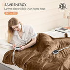 HOMLYNS LuxeHeat Heated Blanket Electric Blanket Queen Size, Soft Flannel - Image 6