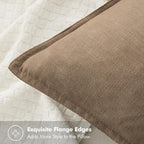 MIULEE Decorative Linen Pillow Covers 20x20 Inch Khaki Boho Farmhouse Neutral - Image 2