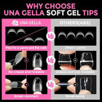 UNA GELLA Medium Oval Fake Nails Pre-shape 216pcs Round Gel Nail Tips Press on - Image 6