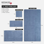 REDKISS Blue Bath Towels Set 8 Piece - Image 3
