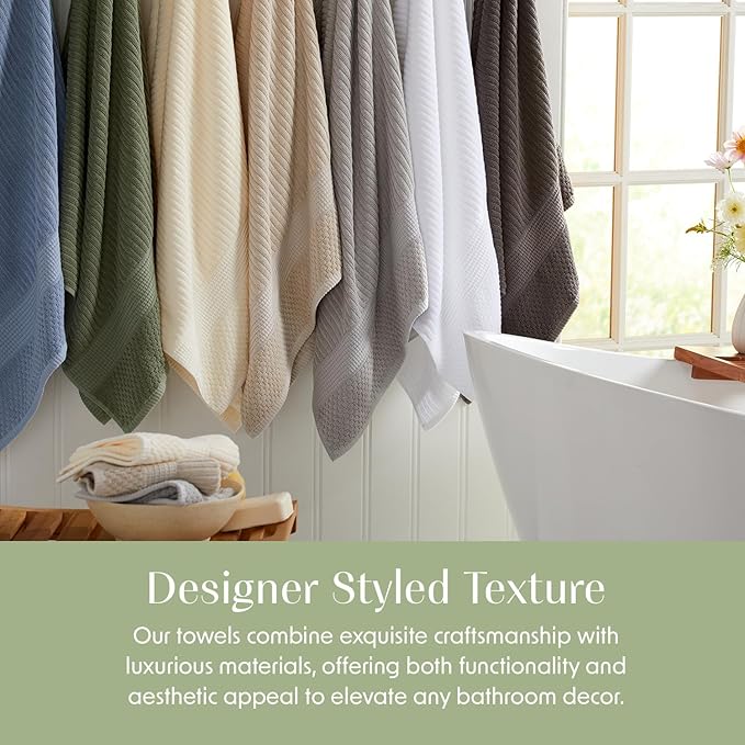 Springtree Home 100% Cotton Towel Set 6 Piece Set | Super Soft & Absorbent - Image 4