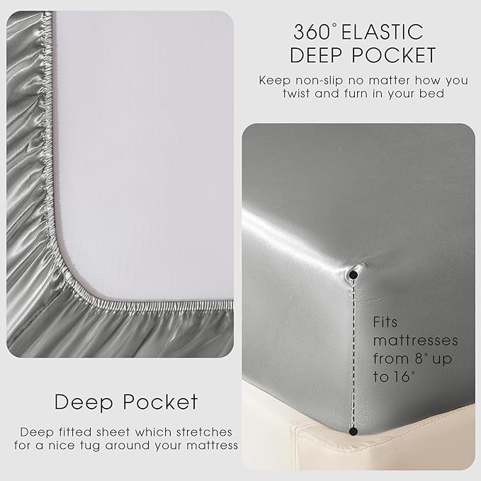 FreshCulture Satin Sheets King Size - Image 4