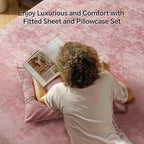 BEDELITE Velvet Fitted Sheet and Pillowcase Set, Luxury Soft Fuzzy Bottom Sheet - Image 2