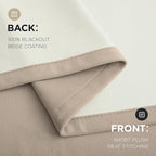 Joydeco Beige 100% Blackout Curtains 90 Inch 2 Panels, Luxury Thermal Beige - Image 8