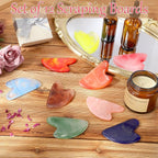 Sherr 12 Pcs Gua Sha Facial Tools Resin Heart Shaped Massage Guasha Tool - Image 5