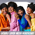 Xuhal 4 Pcs Mesh Hair Wraps for Black Women Sleeping Cap Hair Wrap Nets Spa - Image 3