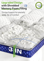 BEDELITE Queen Mattress Topper 3 Inch Thick Mattress Pad, Plush Pillow Top Bed - Image 3