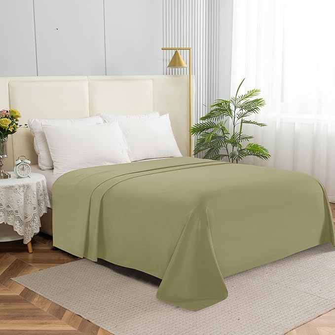 Elegant Comfort Premium Hotel Quality 1-Piece Flat Sheet, Luxury & Softest 1500 by ELEGANTCOMFORT