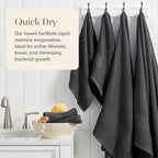 Springtree Home 100% Cotton Bath Towel Set of 4 | Super Soft & Absorbent - Image 4