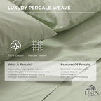 Linen Home 100% Cotton Percale Weave Fitted Sheet, Full Size, 1 Deep Pocket - Image 2