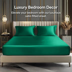 BEDELITE Satin Fitted Sheet and Pillowcases Set, Luxury Soft Similar to Silk - Image 2