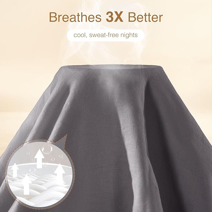 SONORO KATE 100% French Linen Duvet Cover Queen Size, Soft Breathable - Image 2