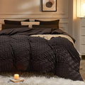 JELLYMONI Black Duvet Cover Queen Size, Soft Breathable Seersucker Duvet Cover by JELLYMONI