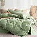 JELLYMONI 100% Washed Cotton Duvet Cover King – Soft, Breathable Linen-Look by JELLYMONI