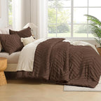 Andency Brown Comforter Set Queen Size, Boho Soft Warm Tufted Bedding Comforter - Image 7