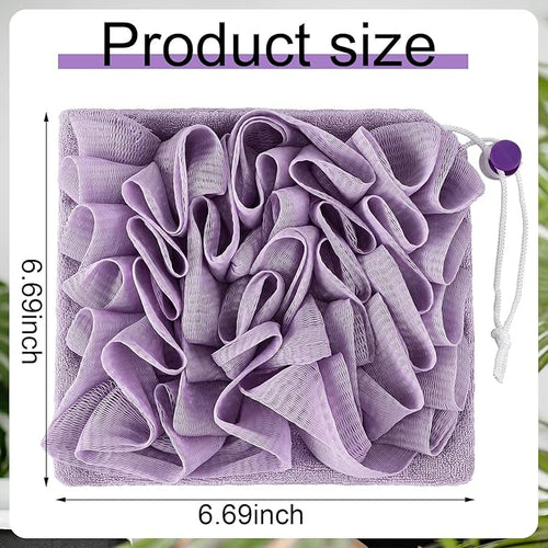 6 Pcs Washcloth Loofah Combo, 2 in 1 Bath Loofah Sponge - Image 2