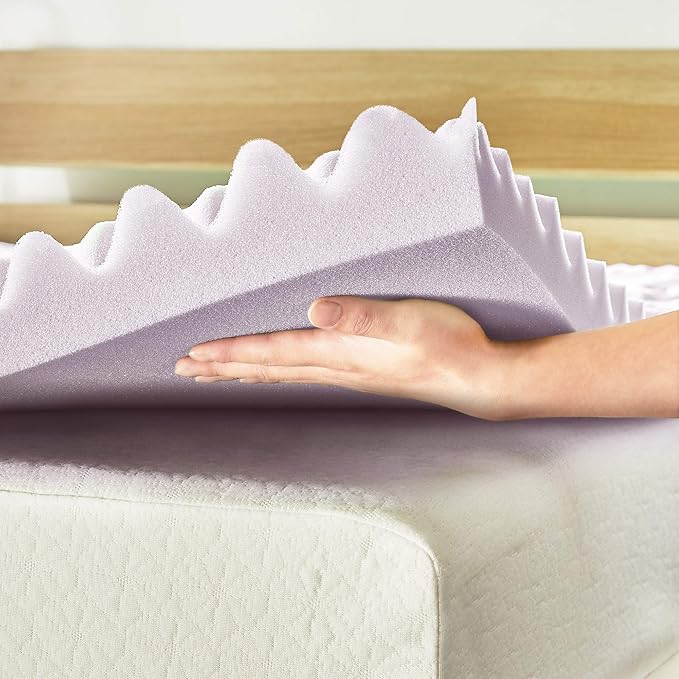 Mellow 3 Inch 5-Zone Memory Foam Mattress Topper, Soothing Lavender Infusion - Image 5