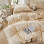 mixinni Floral Duvet Cover Set Queen Size – 100% Cotton 3-Piece Bedding Set by mixinni