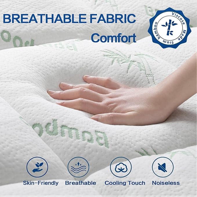 Mattress Topper Queen Size, Cooling Extra Thick Breathable Viscose Made from - Image 3
