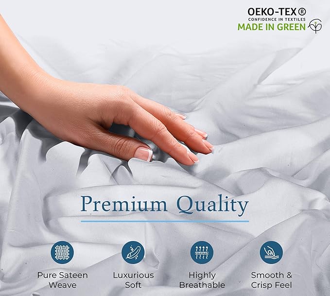 Royale Linens 400 Thread Count 100% American Grown Cotton Fitted Sheet Queen - Image 8