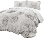 Lush Decor Serena Comforter Set, 3 Piece Set, Light Gray - Image 7